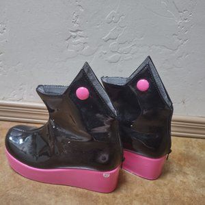 Black vinyl pink sole platform Callie splatoon cosplay boots